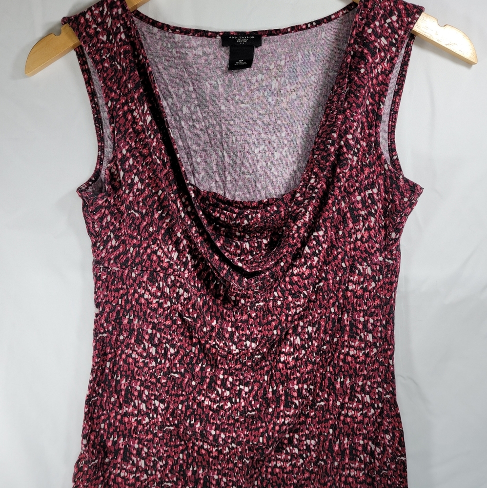 Ann Taylor Women's Small Petite Abstract Cowl Neck Top